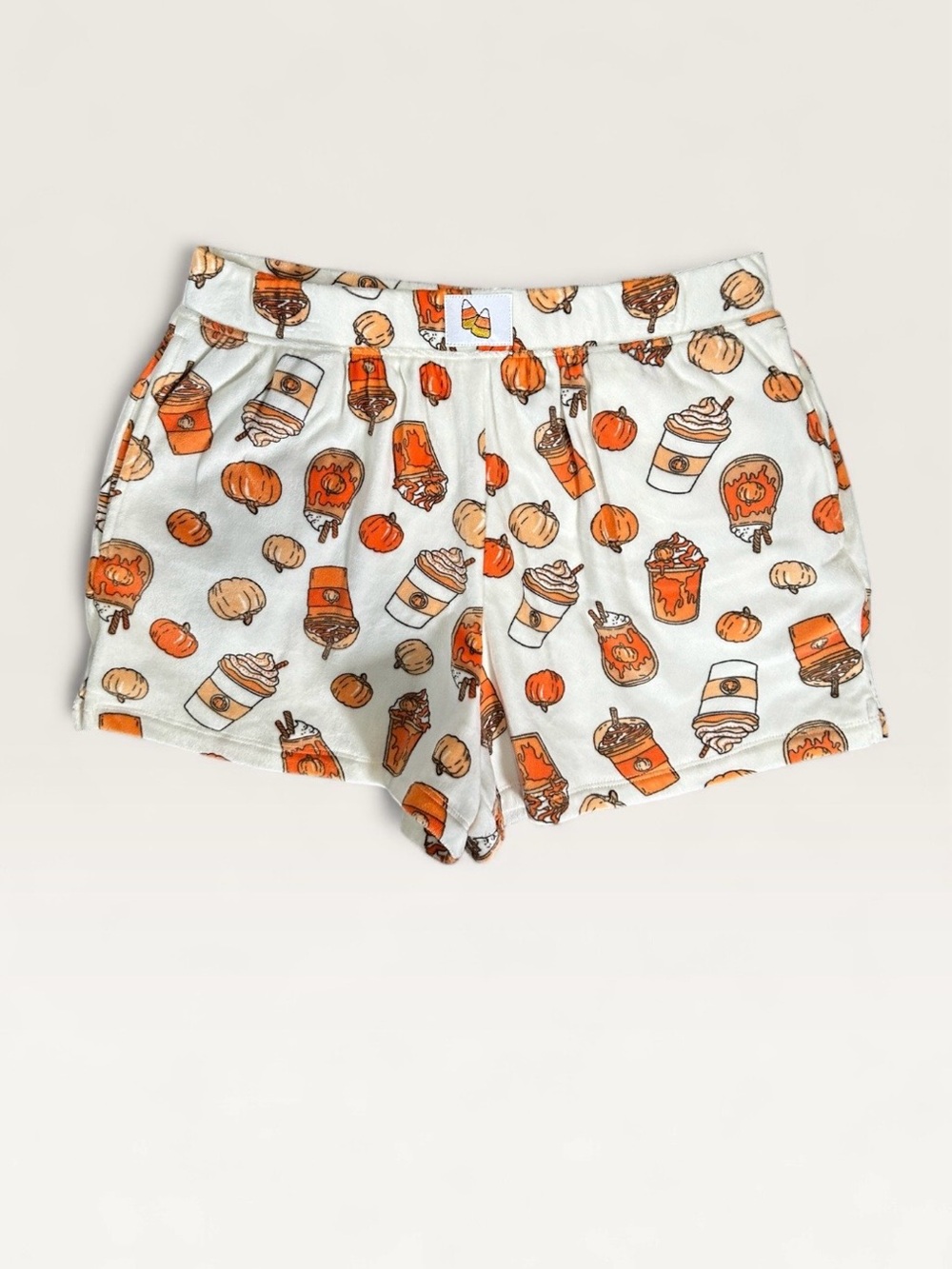 Celebrate Halloween Pumpkin Fleece Pajama Set - Plush Shorts - Small